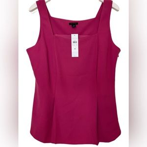 Ann Taylor NWT Sleeveless Pleated Pink Top Size 8 Side Zipper Closure